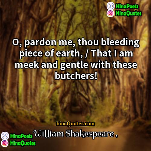 William Shakespeare Quotes | O, pardon me, thou bleeding piece of